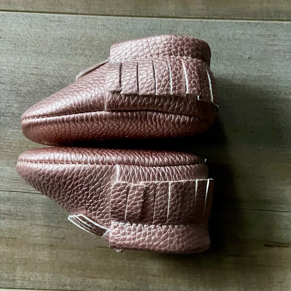 Sweet N Swag Moccasins in Metallic Rose/Pink